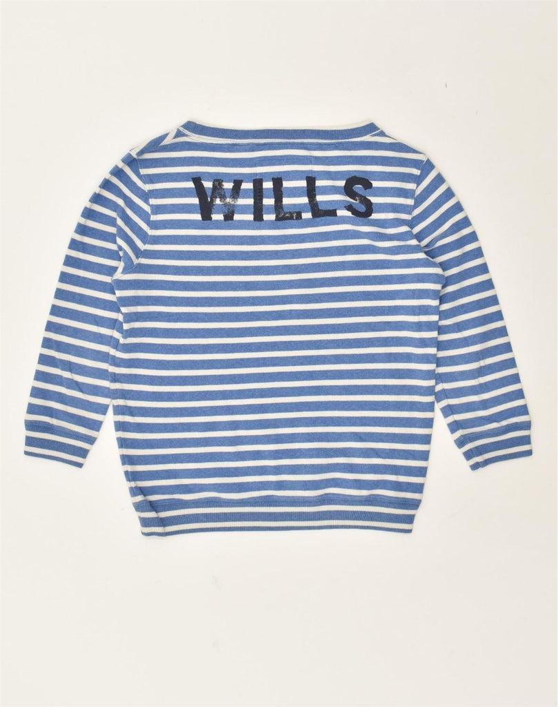 JACK WILLS Womens 3/4 Sleeve Graphic Sweatshirt Jumper UK 8 Small  Blue | Vintage Jack Wills | Thrift | Second-Hand Jack Wills | Used Clothing | Messina Hembry 