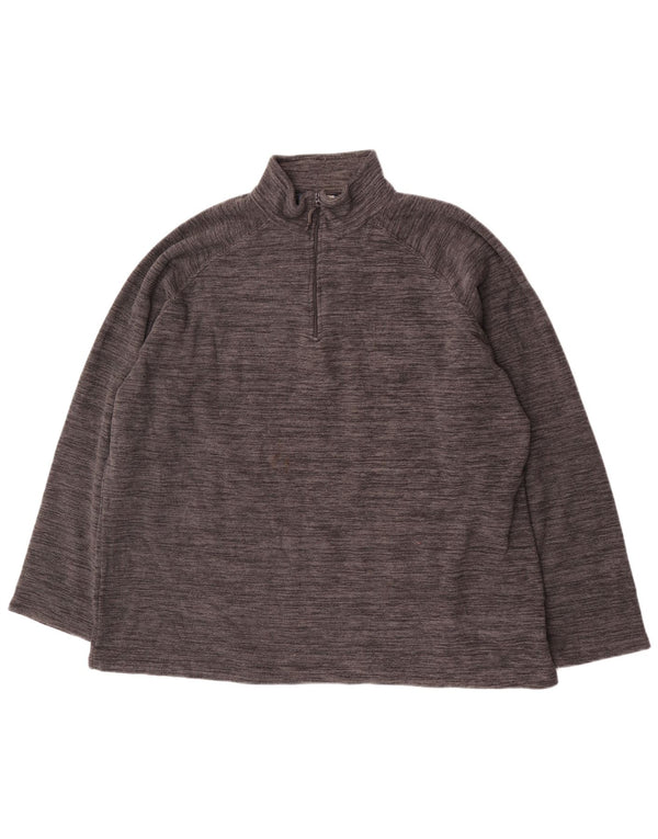 Mountain Warehouse Mens Zip Neck Fleece Jumper 4XL Grey Flecked Polyester