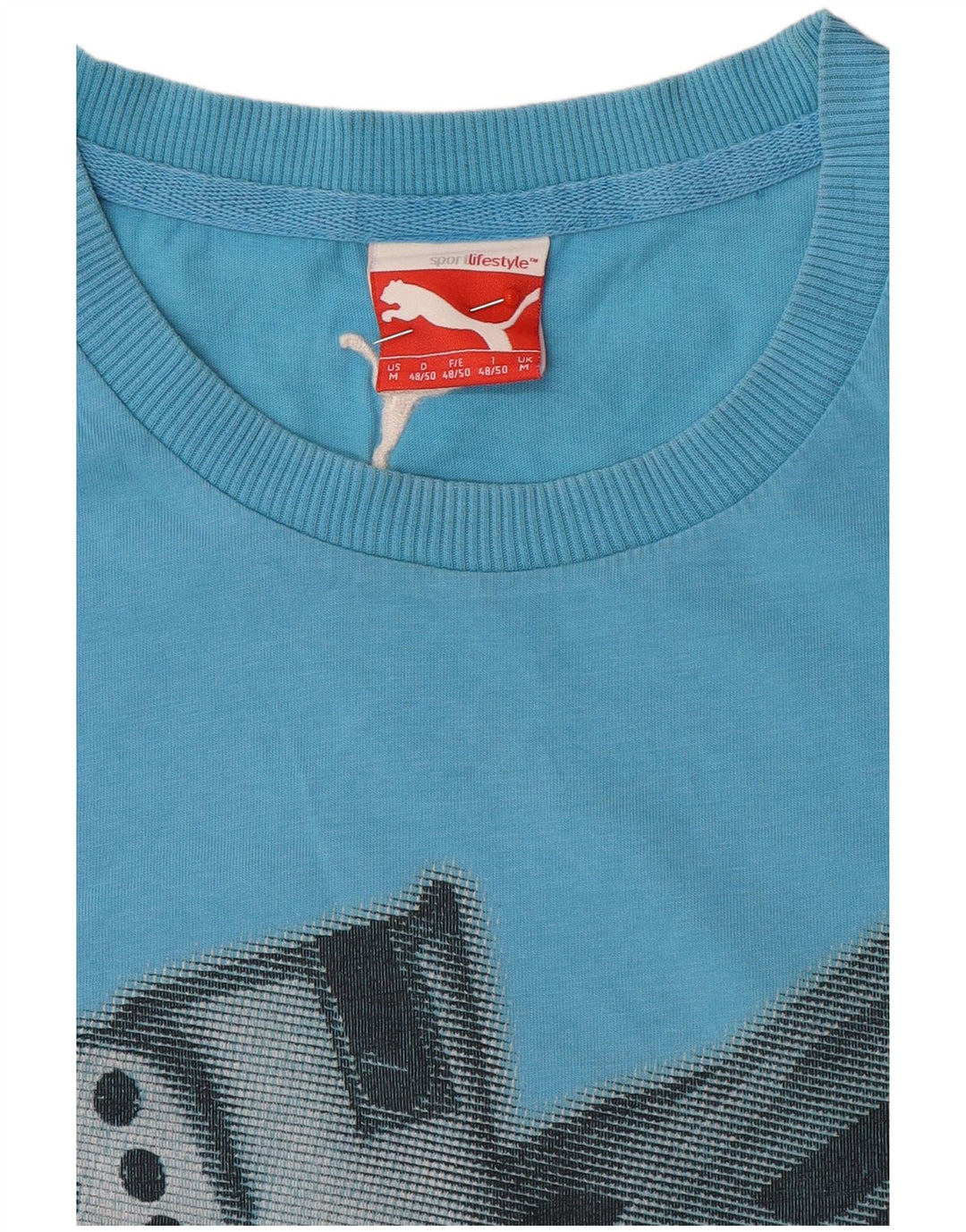 Puma Mens Graphic T-Shirt Top Medium Blue