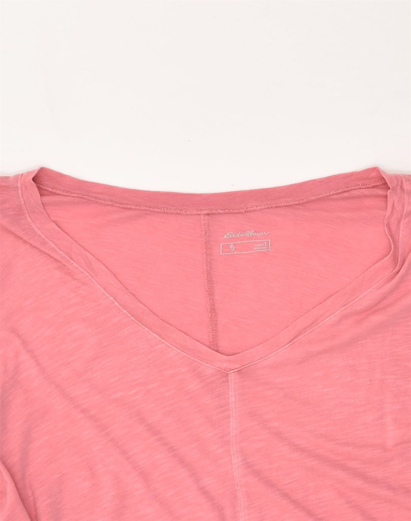 EDDIE BAUER Womens T-Shirt Top UK 16 Large Pink Cotton | Vintage Eddie Bauer | Thrift | Second-Hand Eddie Bauer | Used Clothing | Messina Hembry 