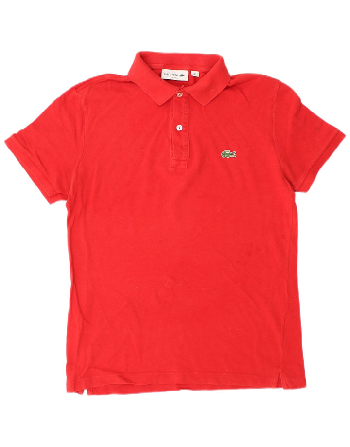 Lacoste Mens Slim Fit Polo Shirt Size 3 Small Red Cotton