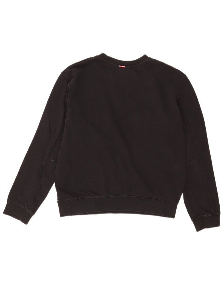 Replay Womens Graphic Oversized Sweatshirt Jumper UK 10 Small Black Cotton
