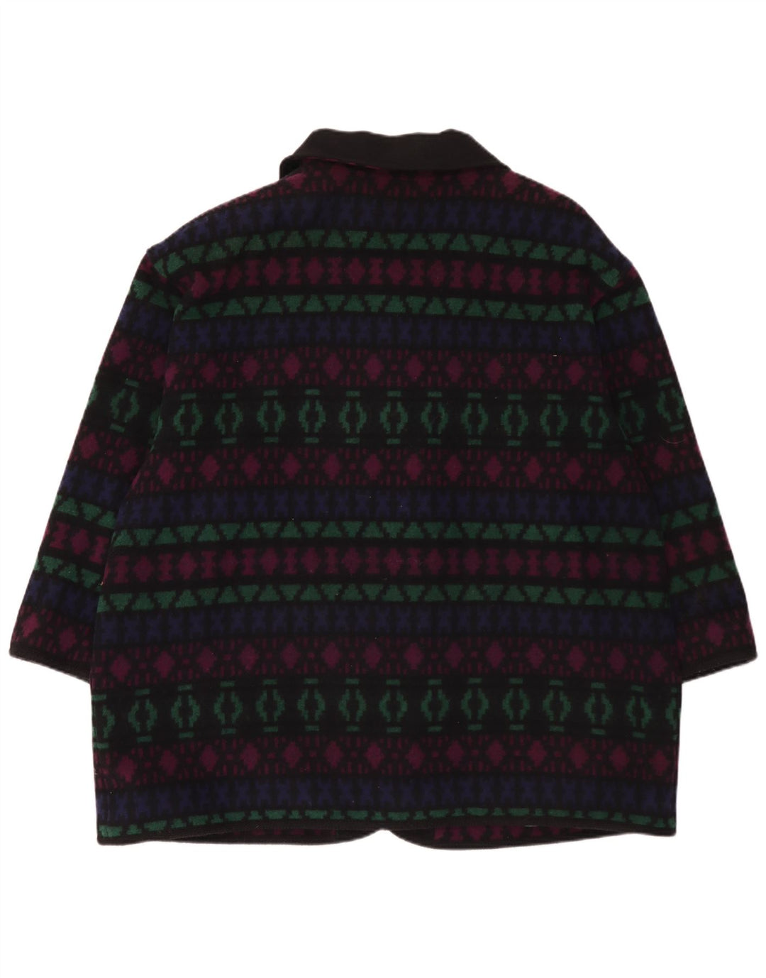 Vintage Womens Overcoat UK 26 5XL Multicoloured Geometric Wool
