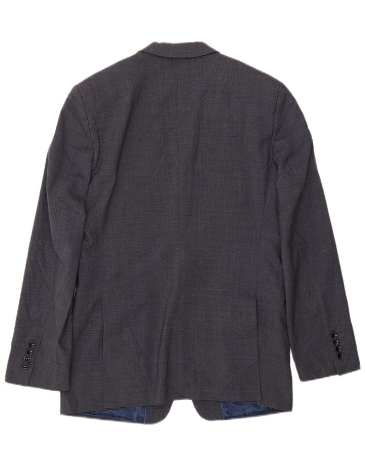 Marks & Spencer Mens 1 Button Blazer Jacket UK 38 Medium Blue Wool