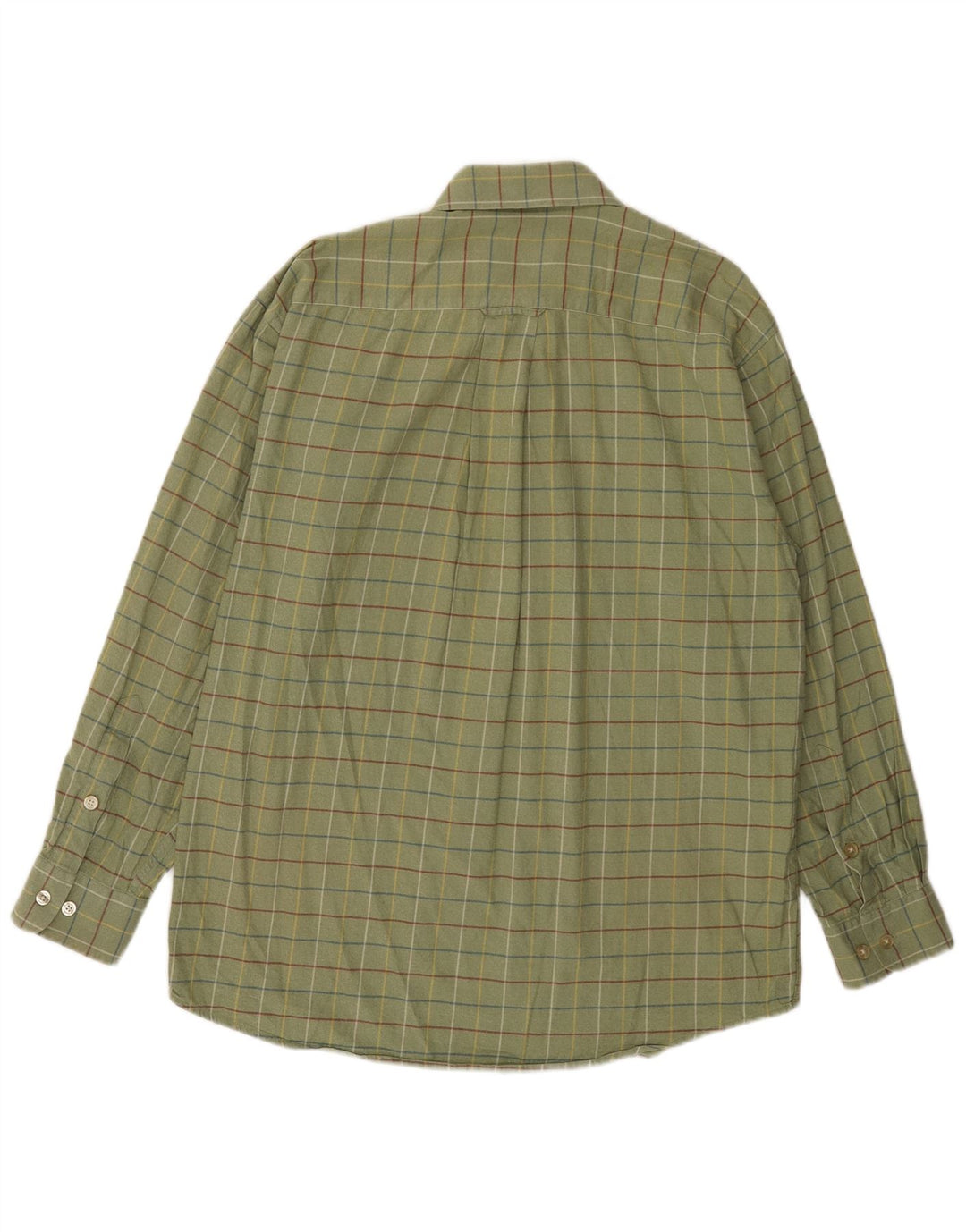 Orvis Mens Shirt Large Green Check Cotton