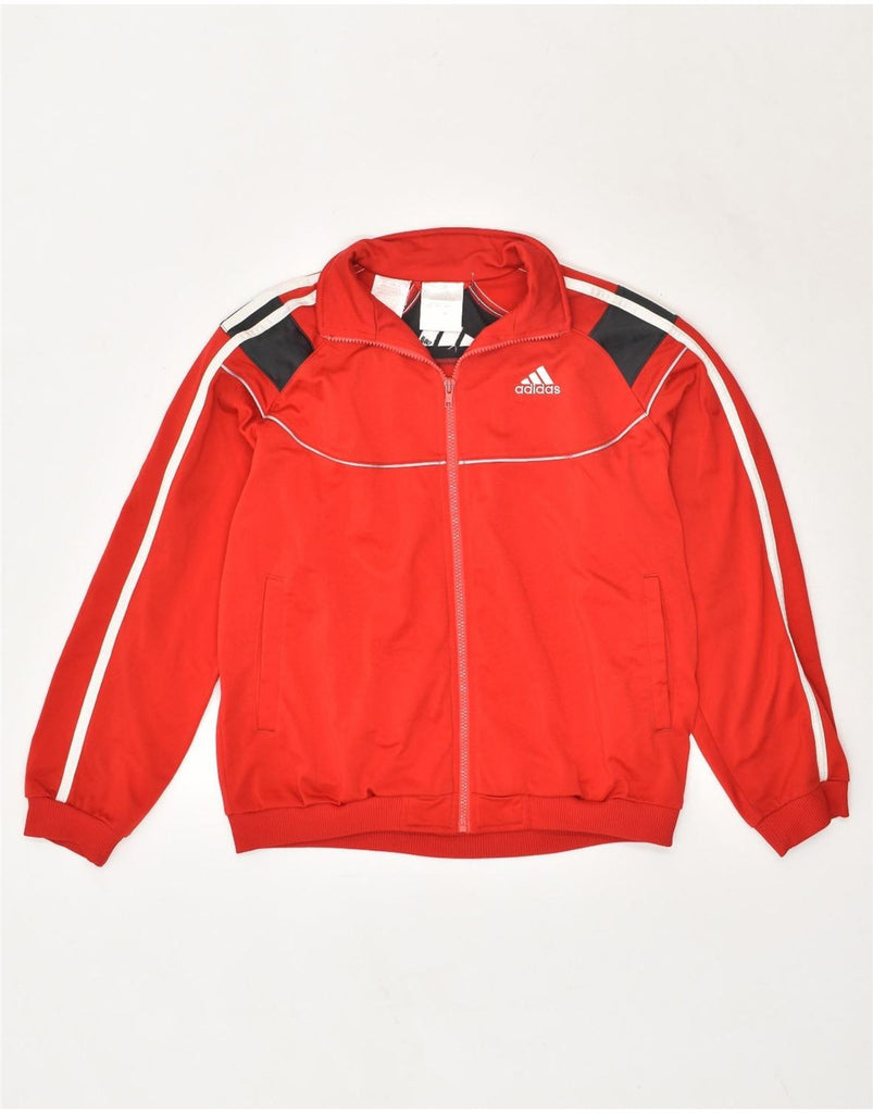 ADIDAS Boys Tracksuit Top Jacket 11-12 Years Red Colourblock Polyester | Vintage Adidas | Thrift | Second-Hand Adidas | Used Clothing | Messina Hembry 