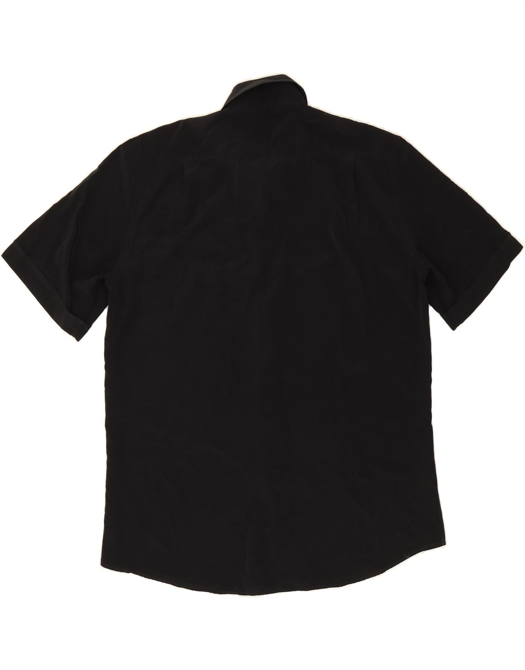 VINTAGE Mens Short Sleeve Shirt Large Black Polyester Vintage Vintage and Second-Hand Vintage from Messina Hembry 
