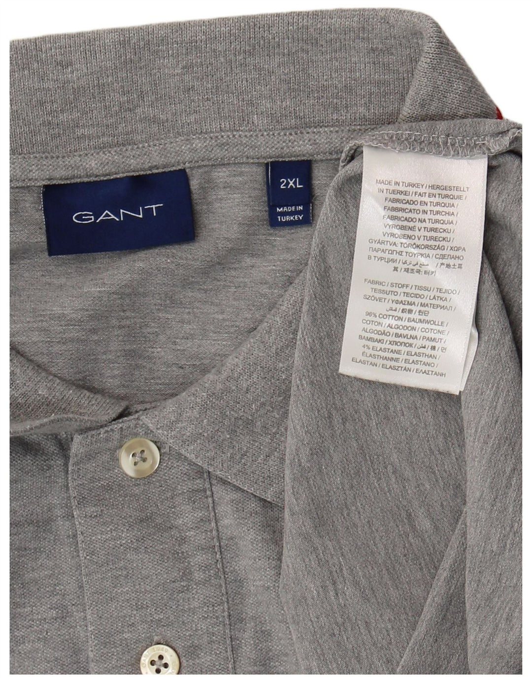 Gant Mens Polo Shirt 2XL Grey Cotton