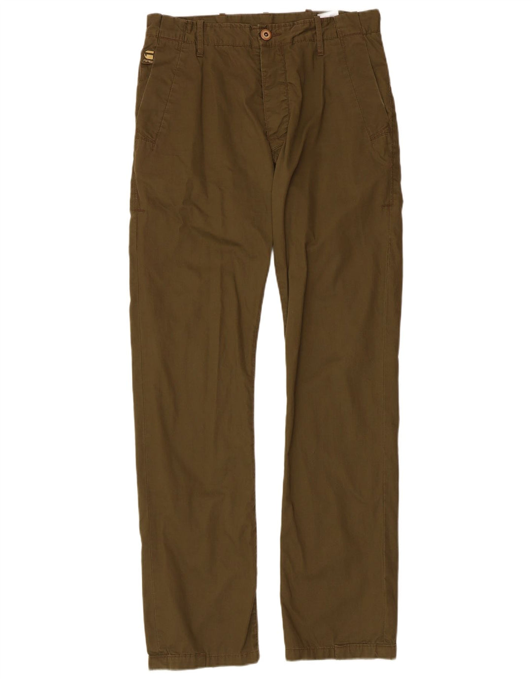G-Star Mens Straight Chino Trousers W30 L32 Khaki Cotton