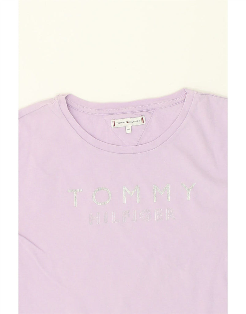 TOMMY HILFIGER Girls Graphic T-Shirt Top 11-12 Years Purple Cotton | Vintage Tommy Hilfiger | Thrift | Second-Hand Tommy Hilfiger | Used Clothing | Messina Hembry 