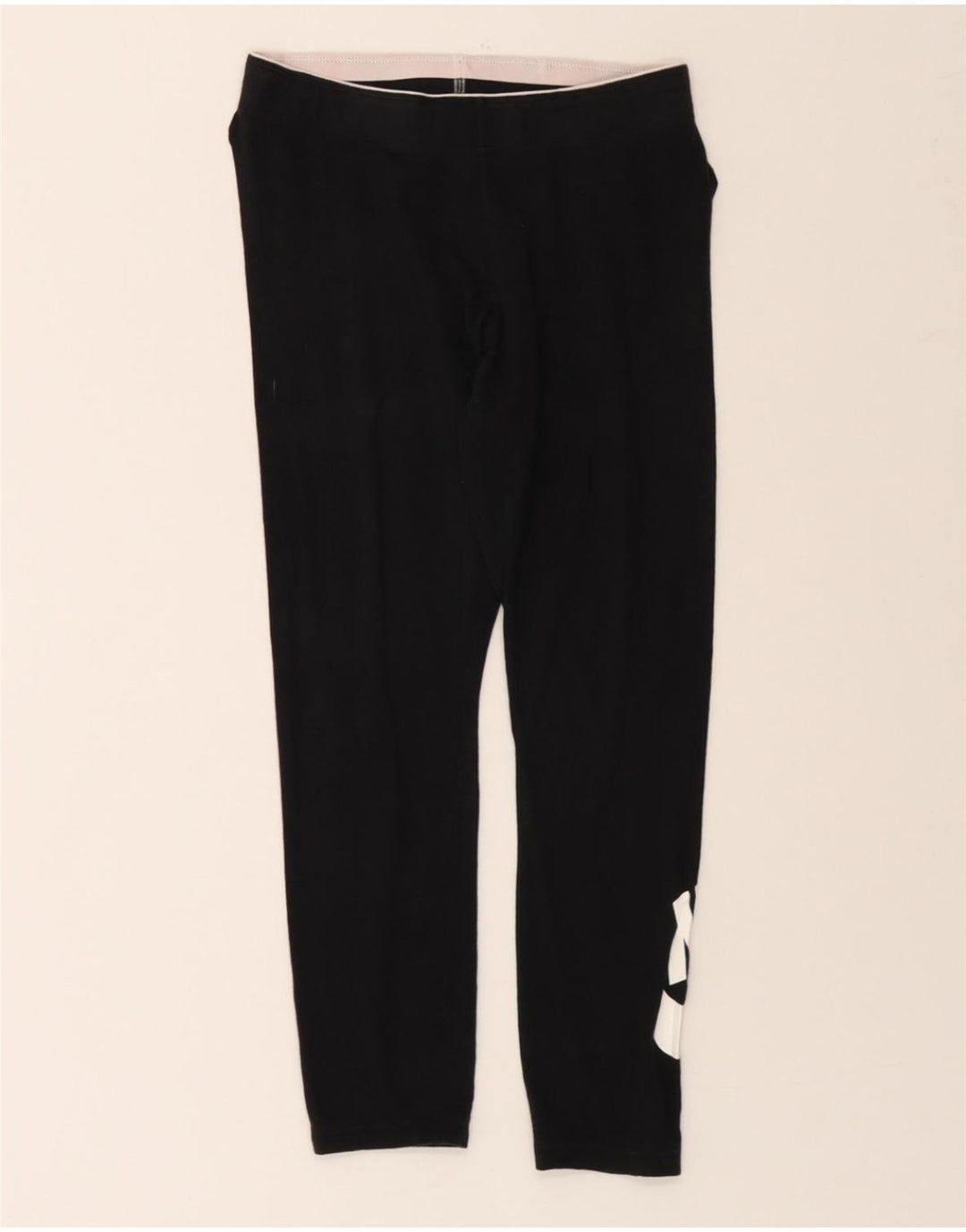 NIKE Womens Graphic Leggings UK 10 Small Black Cotton Vintage Nike and Second-Hand Nike from Messina Hembry 