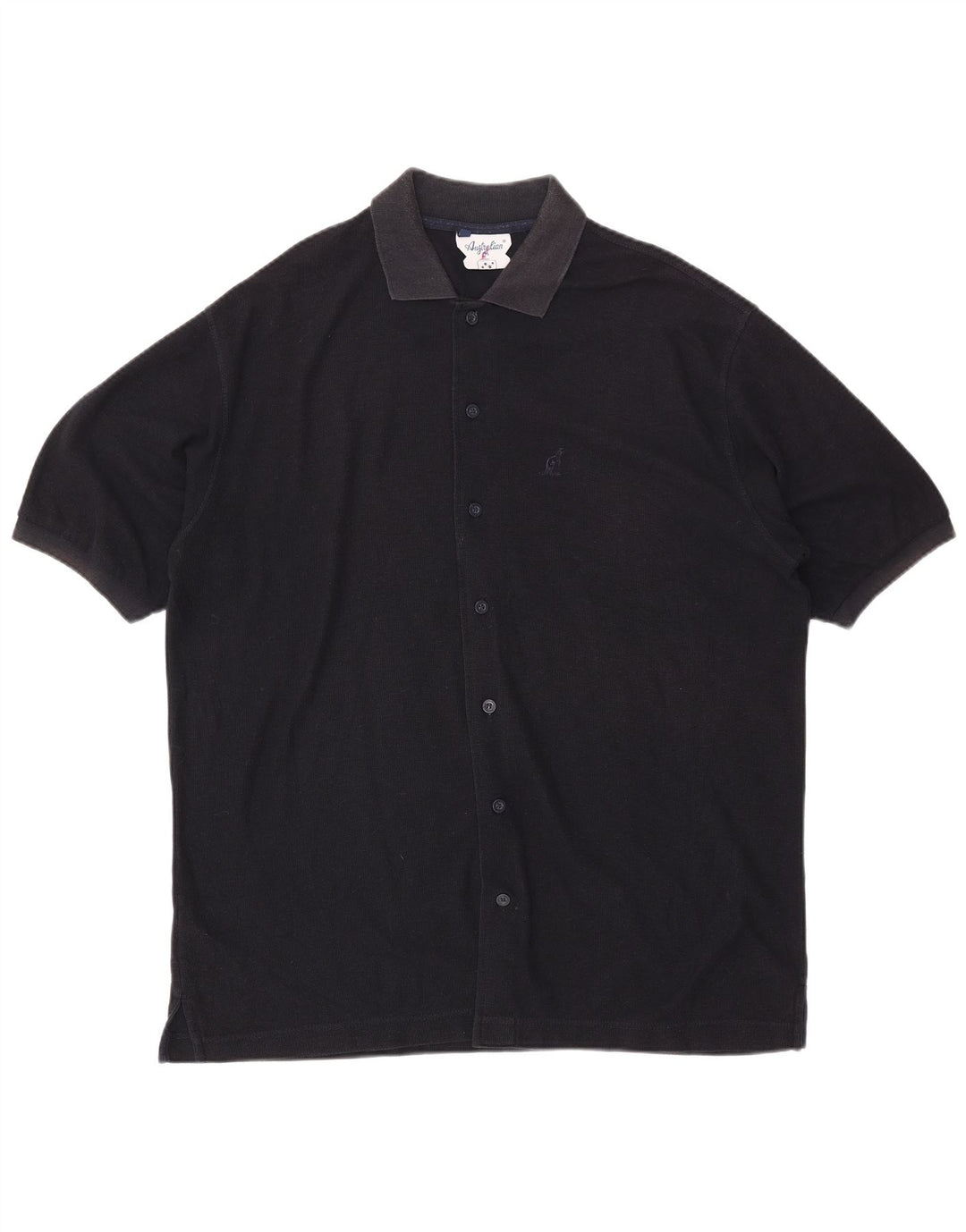 AUSTRALIAN L'ALPINA Mens Short Sleeve Shirt IT 54 XL Navy Blue Cotton