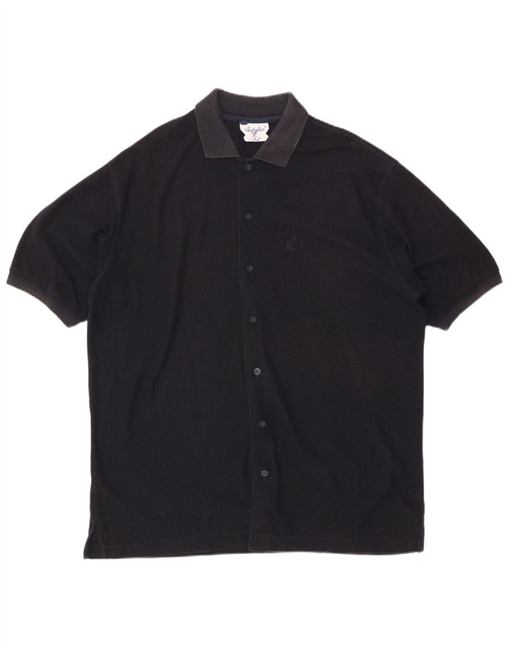 AUSTRALIAN L'ALPINA Mens Short Sleeve Shirt IT 54 XL Navy Blue Cotton