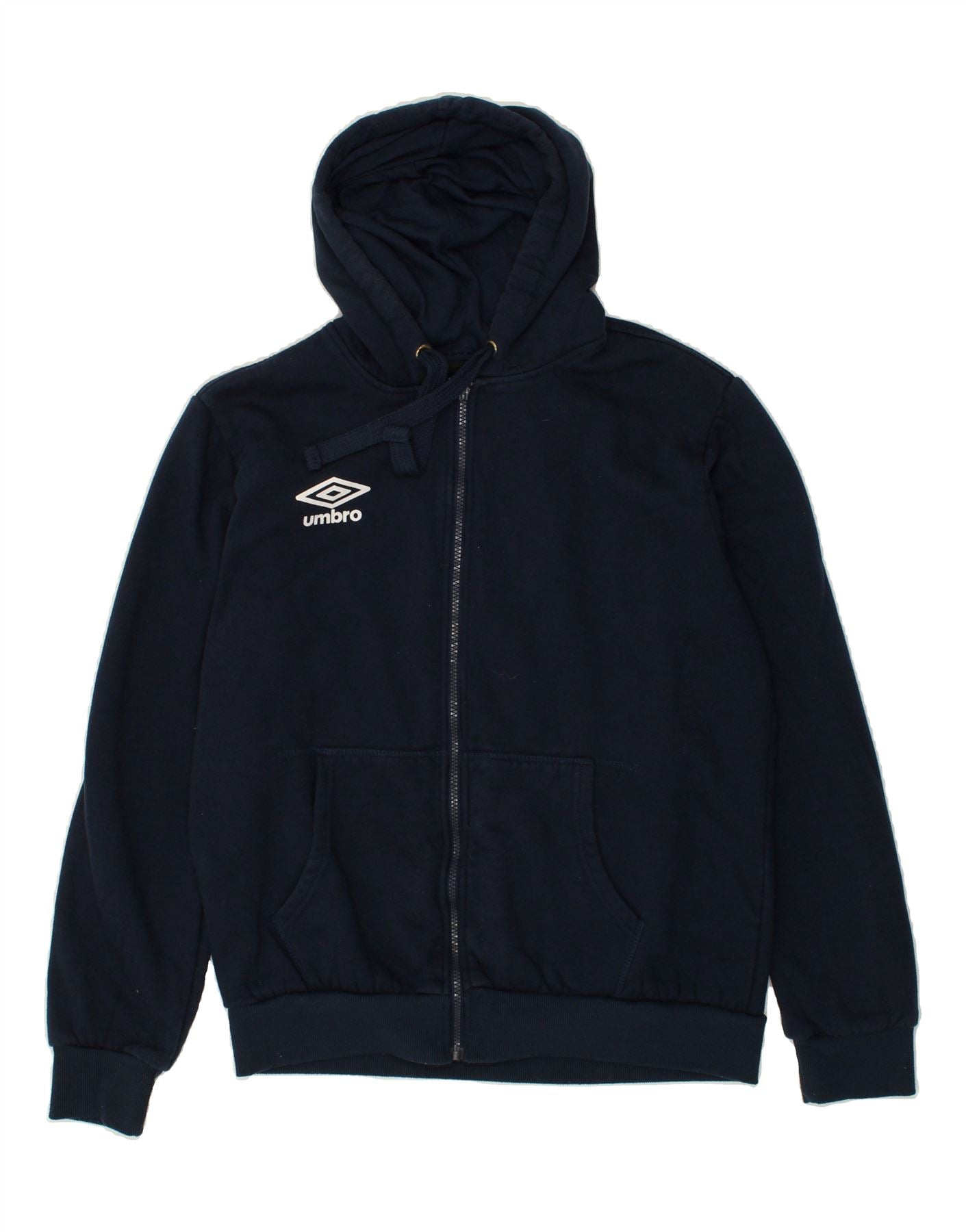 UMBRO Mens Zip Hoodie Sweater XL Navy Blue Cotton Vintage