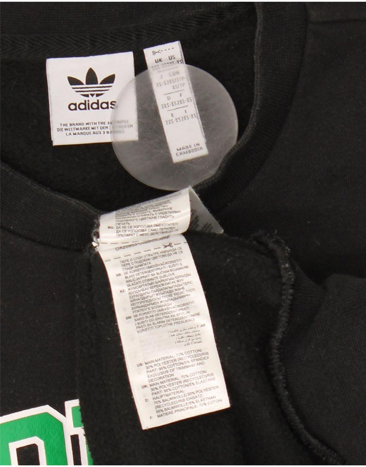 Adidas Mens Graphic Oversized Sweatshirt Jumper 2XS Black Cotton
