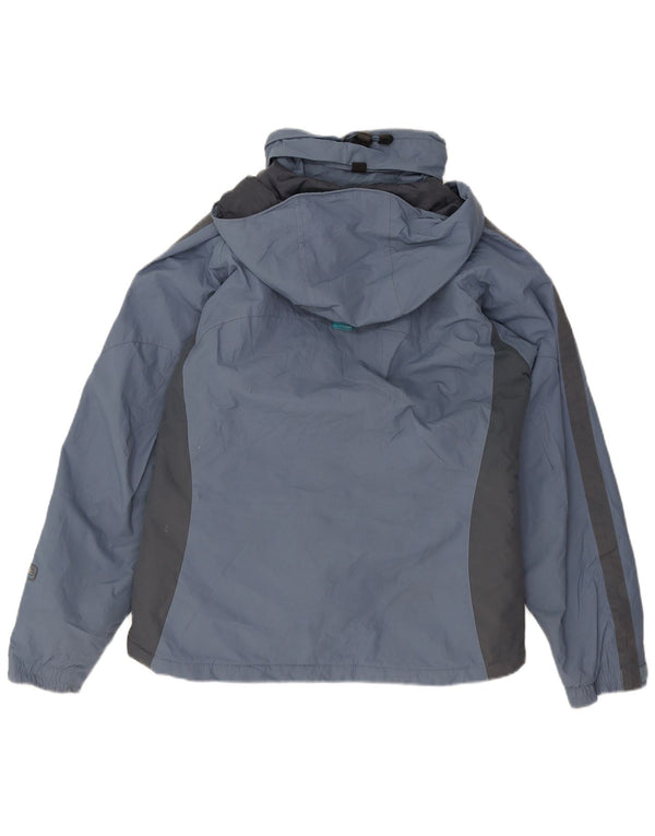 Columbia Womens Hooded Windbreaker Jacket UK 14 Medium Blue Colourblock