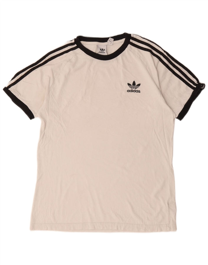 Adidas Mens T-Shirt Top Medium White Cotton