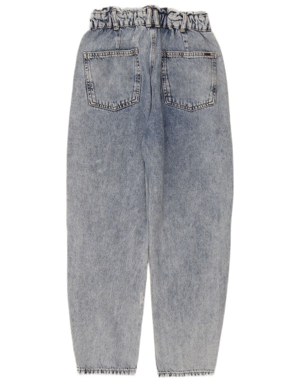 Zara Womens High Waist Tapered Jeans EU 34 2XS W24 L24 Blue