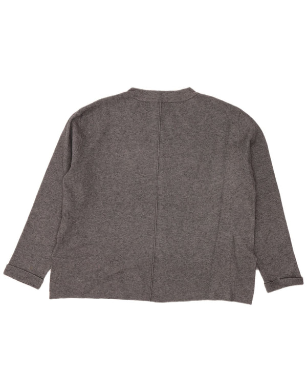 Zara Womens Loose Fit Boat Neck Jumper Sweater UK 16 Large Grey