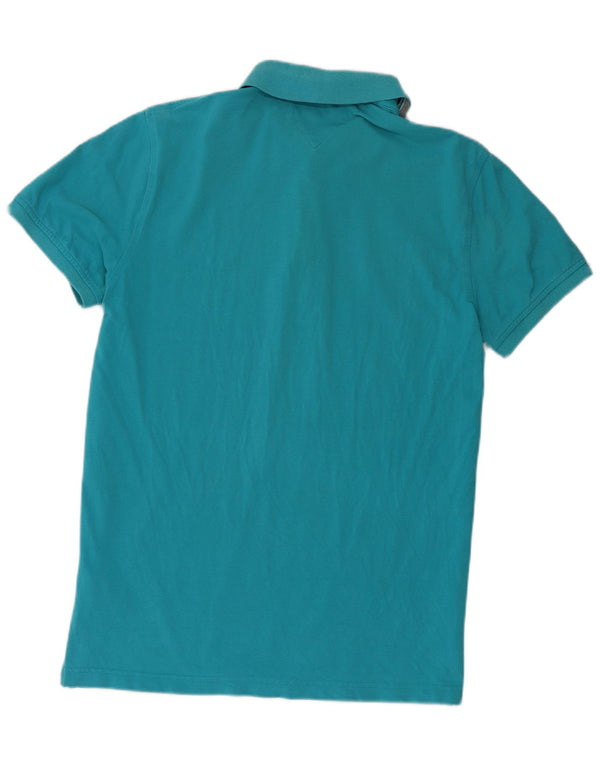 Tommy Hilfiger Mens Slim Fit Polo Shirt Large Blue Cotton