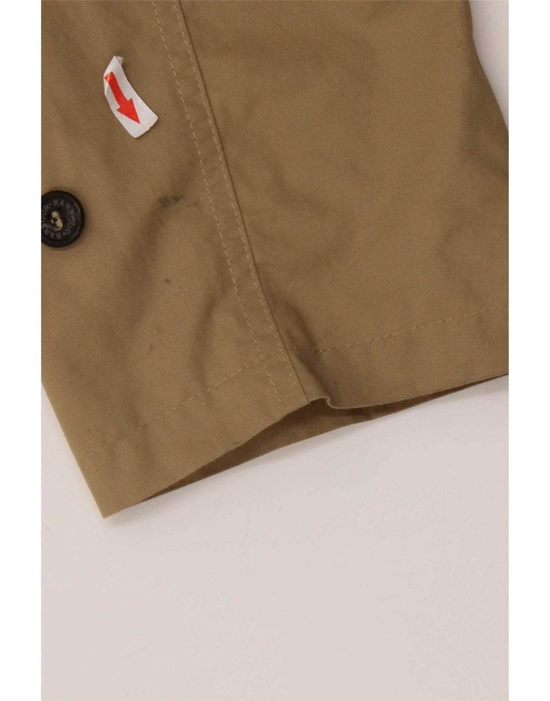 Barbour Mens Trench Coat UK 40 Large Beige Cotton