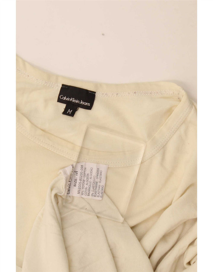 Calvin Klein Jeans Mens Graphic Top Long Sleeve Medium Beige Cotton