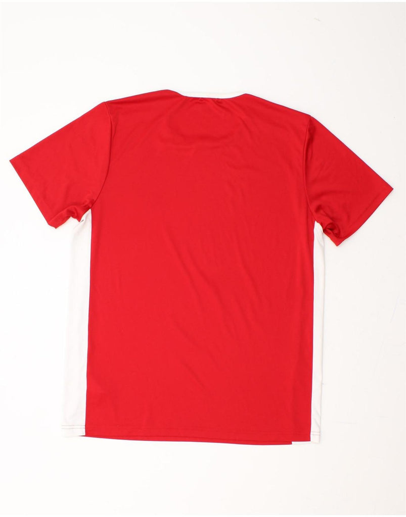 ADIDAS Mens Climalite T-Shirt Top Large Red Colourblock Polyester Vintage Adidas and Second-Hand Adidas from Messina Hembry 