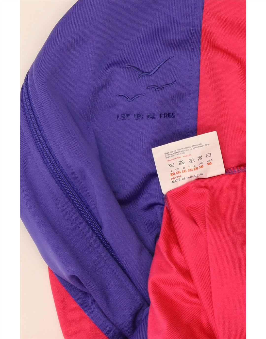 Vintage Mens Tracksuit Top Jacket 2XL Red Colourblock Polyester