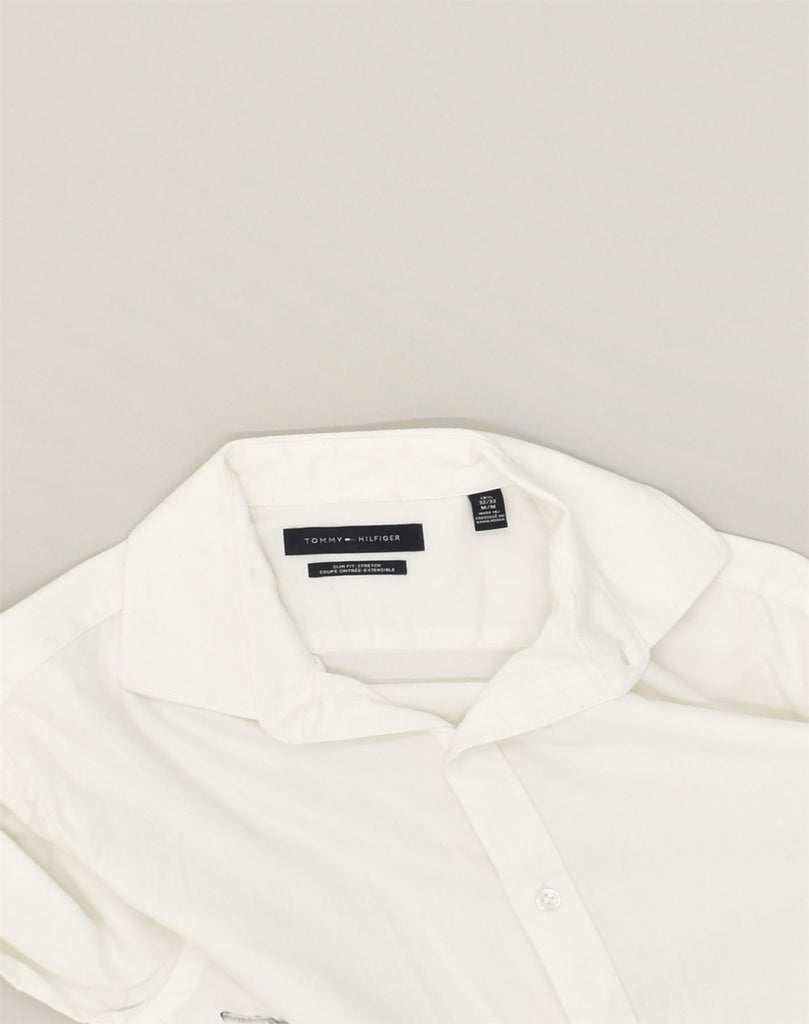 TOMMY HILFIGER Mens Stretch Slim Fit Shirt Size 15 1/2 Medium White | Vintage Tommy Hilfiger | Thrift | Second-Hand Tommy Hilfiger | Used Clothing | Messina Hembry 