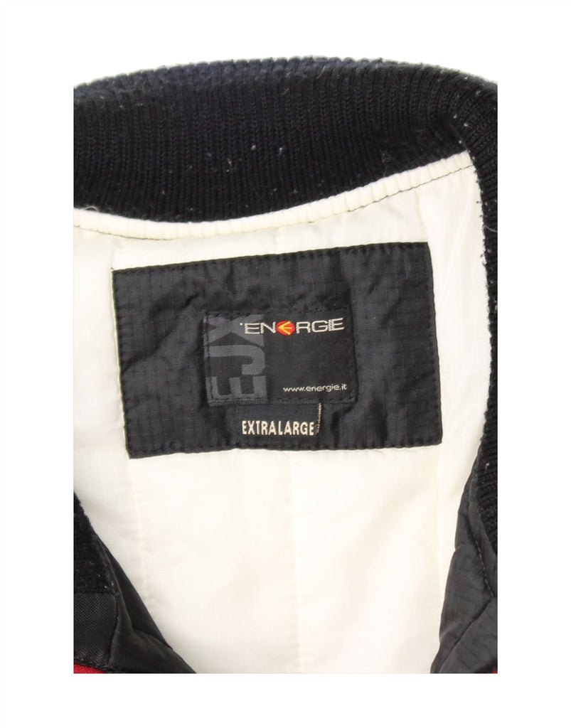 ENERGIE Mens Bomber Jacket UK 42 XL Black Colourblock Nylon Vintage Energie and Second-Hand Energie from Messina Hembry 
