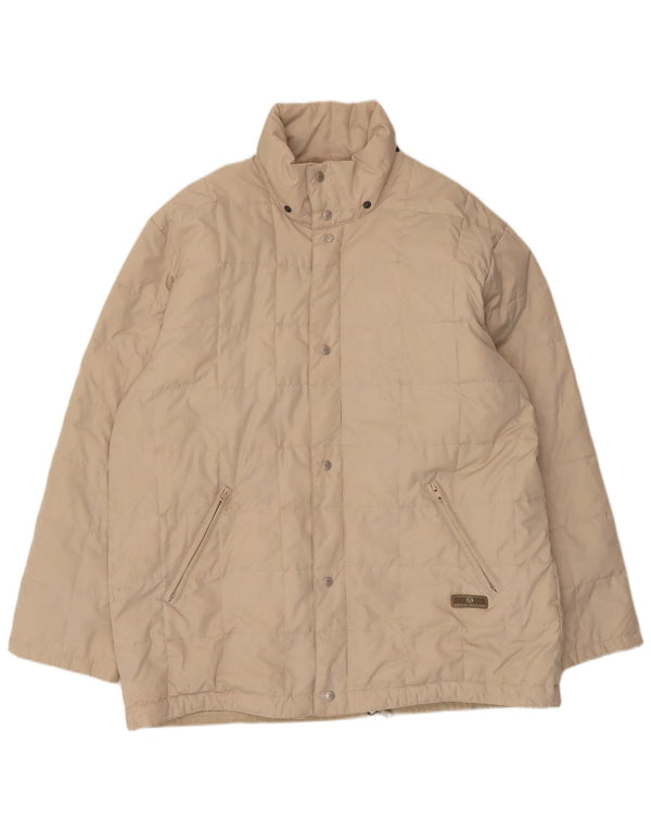 Sergio Tacchini Mens Padded Jacket UK 40 Large Beige Polyester