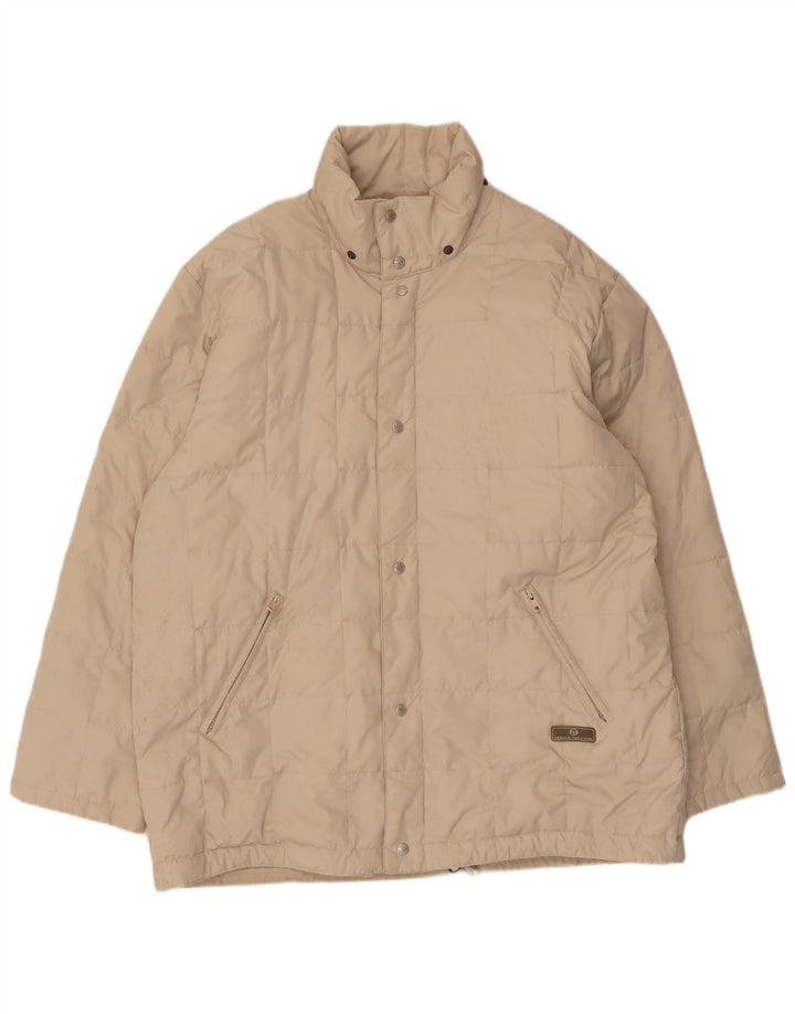 Sergio Tacchini Mens Padded Jacket UK 40 Large Beige Polyester