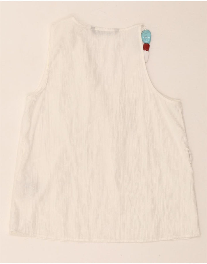 Zara Womens Sleeveless Blouse Top UK 10 Small White Viscose