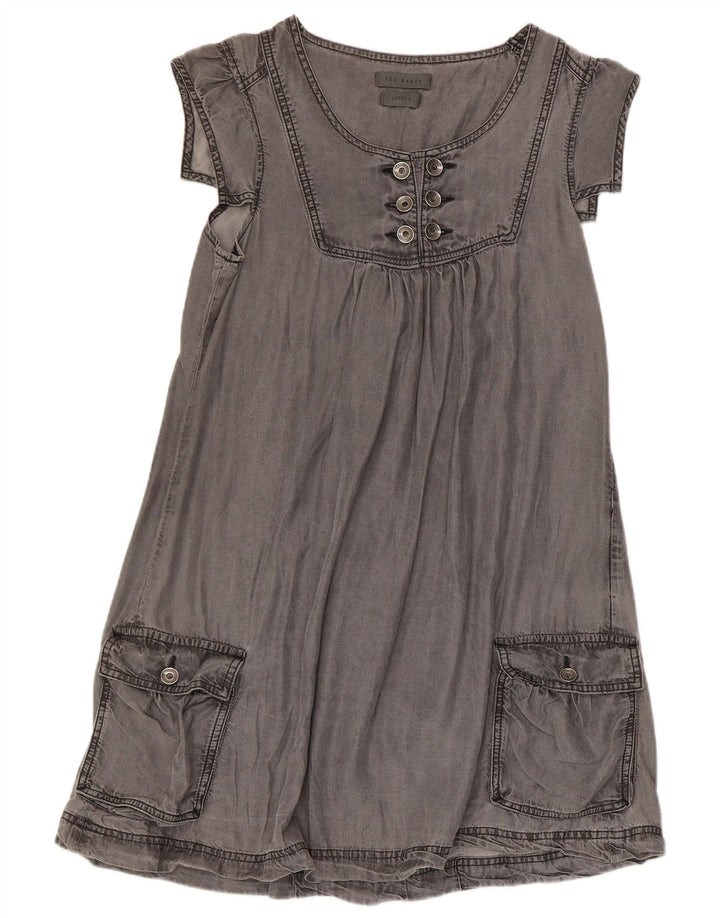 Ted Baker Womens A-Line Dress Size 2 Small Grey Lyocell