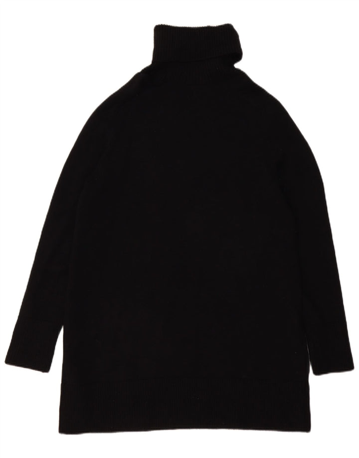 Zara Womens Oversized Roll Neck Jumper Sweater UK 10 Small Black Viscose
