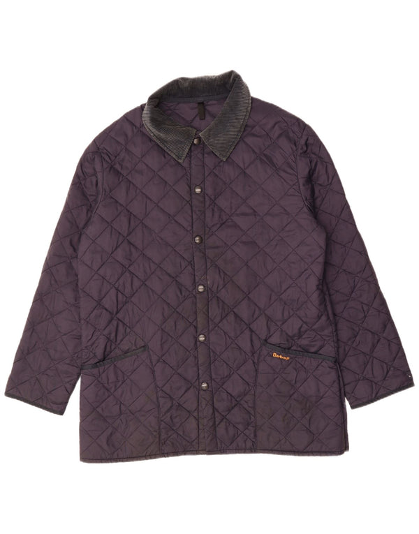 Barbour Mens Quilted Jacket UK 44 2XL Navy Blue Polyester