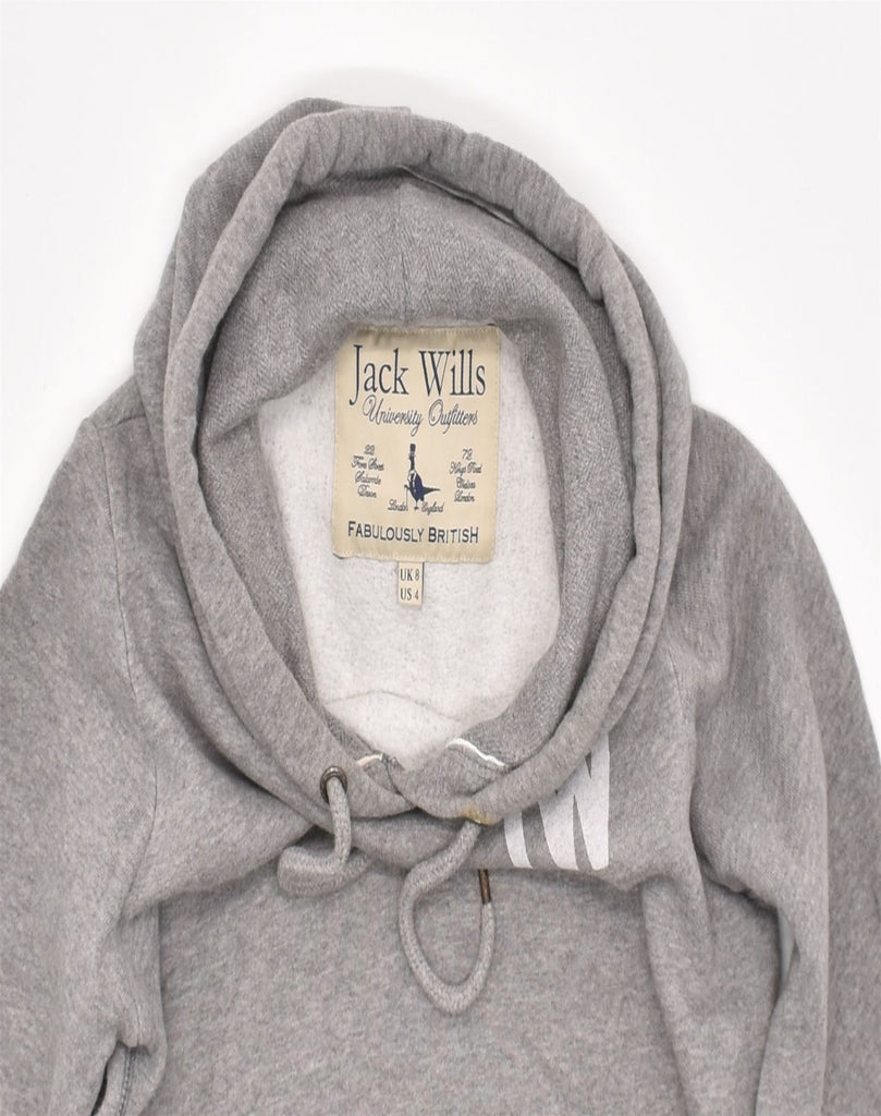 JACK WILLS Womens University Outfitters Hoodie Jumper UK 8 Small Grey | Vintage | Thrift | Second-Hand | Used Clothing | Messina Hembry 