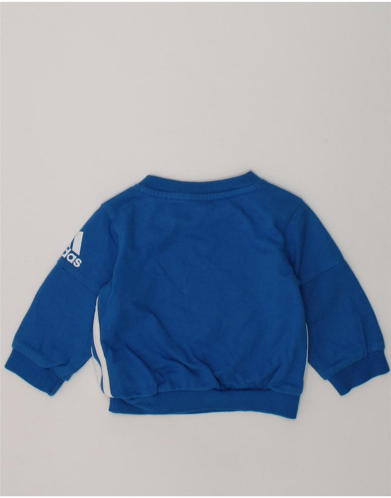 ADIDAS Baby Boys Sweatshirt Jumper 0-3 Months Blue Cotton | Vintage Adidas | Thrift | Second-Hand Adidas | Used Clothing | Messina Hembry 