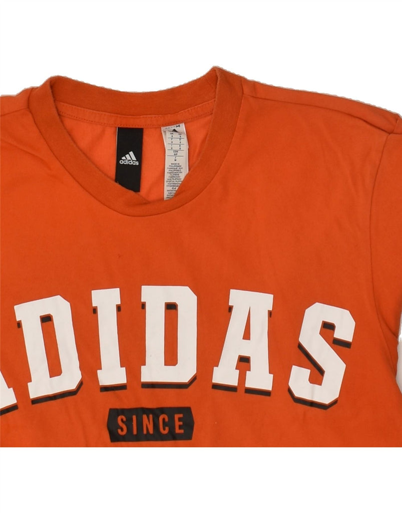 ADIDAS Mens Graphic T-Shirt Top Small Orange Cotton | Vintage Adidas | Thrift | Second-Hand Adidas | Used Clothing | Messina Hembry 