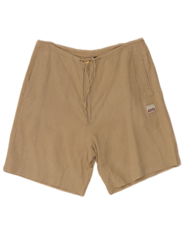 Lotto Womens Casual Shorts UK 14 Large W30 Beige Linen