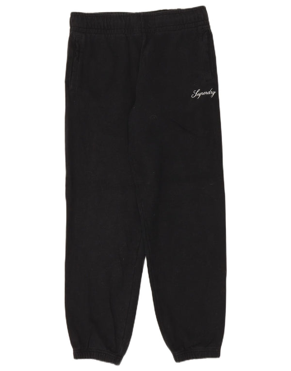 Superdry Womens Tracksuit Trousers Joggers UK 8 Small Black Cotton