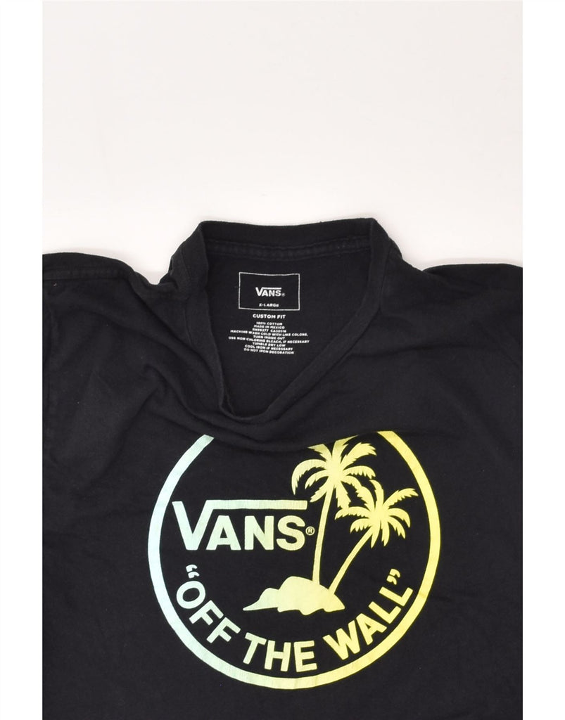 VANS Womens Custom Fit Graphic T-Shirt Top UK 18 XL Navy Blue Cotton | Vintage Vans | Thrift | Second-Hand Vans | Used Clothing | Messina Hembry 