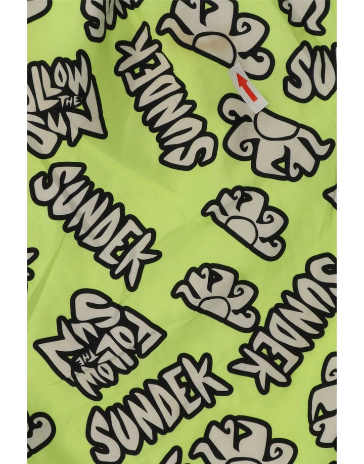 Sundek Mens Graphic Swimming Shorts Medium Green Polyester