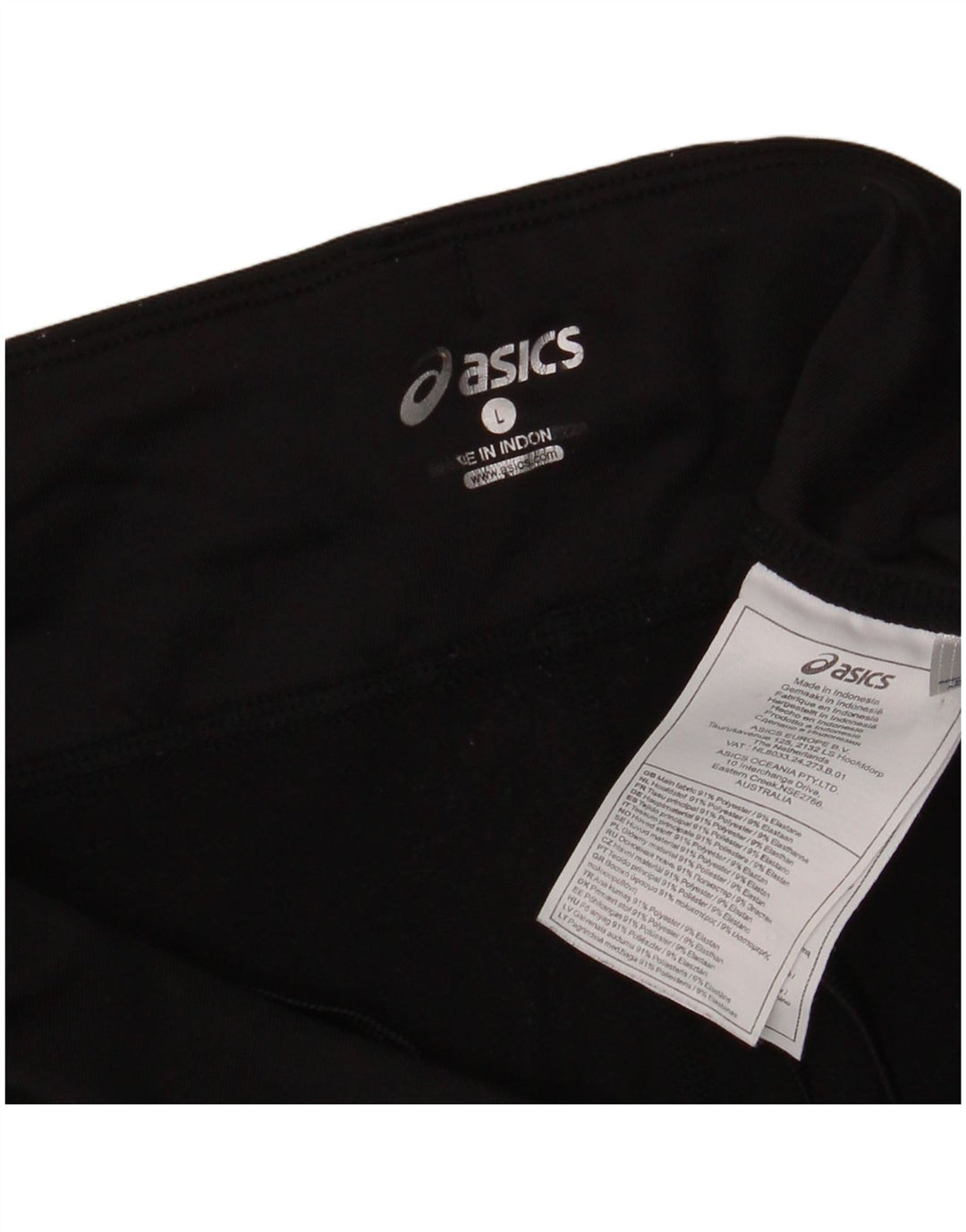 Asics Womens Leggings UK 14 Large Black Polyester Sports