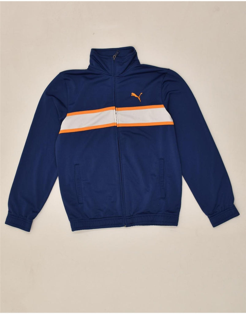 PUMA Womens Tracksuit Top Jacket UK 12 Medium  Blue Colourblock Polyester | Vintage Puma | Thrift | Second-Hand Puma | Used Clothing | Messina Hembry 