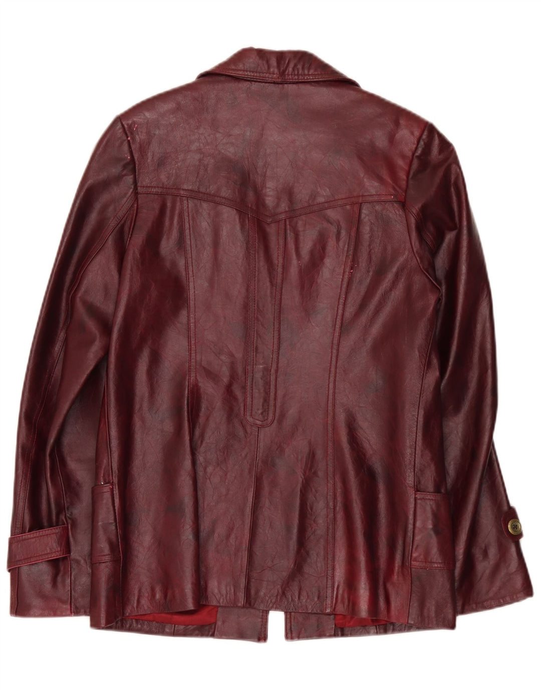 Vintage Womens Leather Jacket UK 26 5XL Burgundy