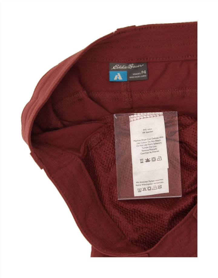 EDDIE BAUER Womens Straight Cargo Trousers US 4 Small W30 L29 Maroon Nylon Vintage Eddie Bauer and Second-Hand Eddie Bauer from Messina Hembry 