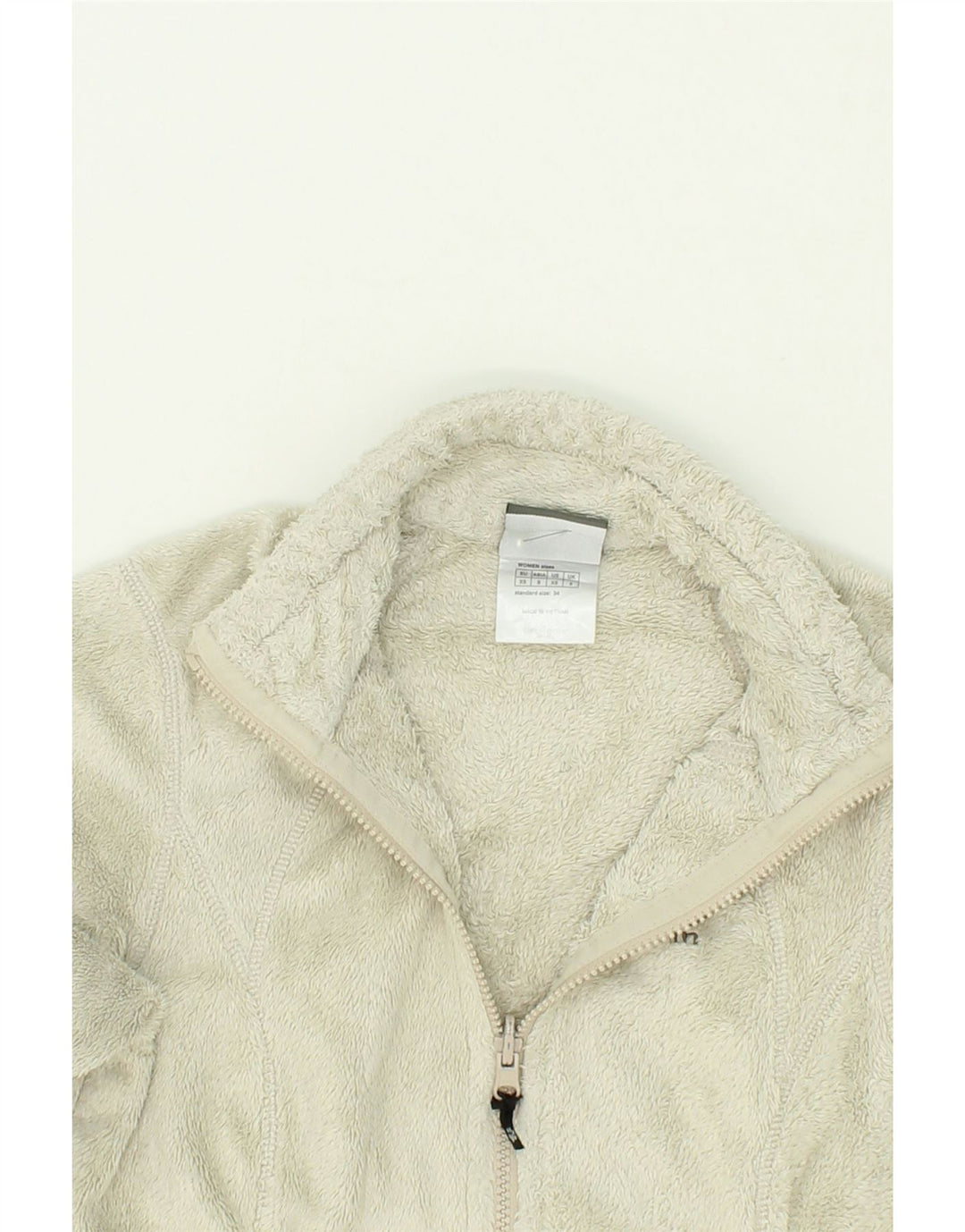 JACK WOLFSKIN Womens Fleece Jacket UK 8 Small Beige Polyester Vintage Jack Wolfskin and Second-Hand Jack Wolfskin from Messina Hembry 