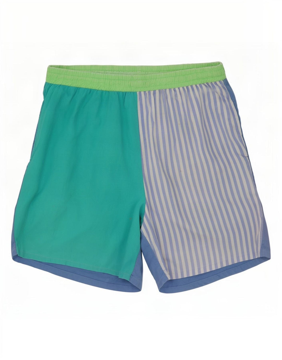 Vintage Mens Swimming Shorts Medium Multicoloured Pinstripe