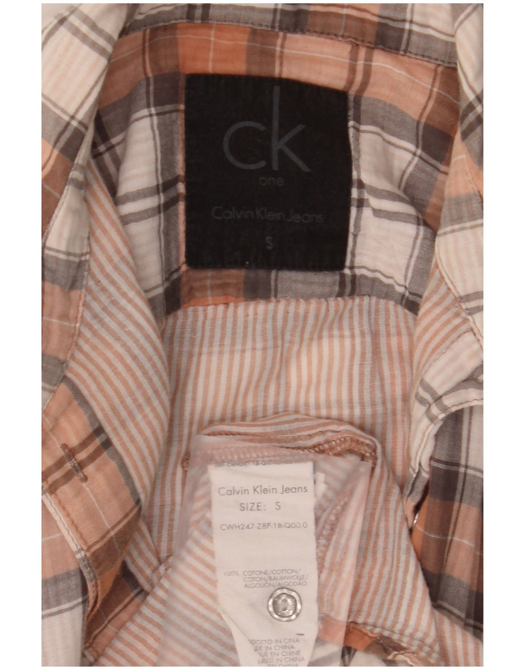 Calvin Klein Jeans Womens Shirt UK 10 Small Multicoloured Check Cotton